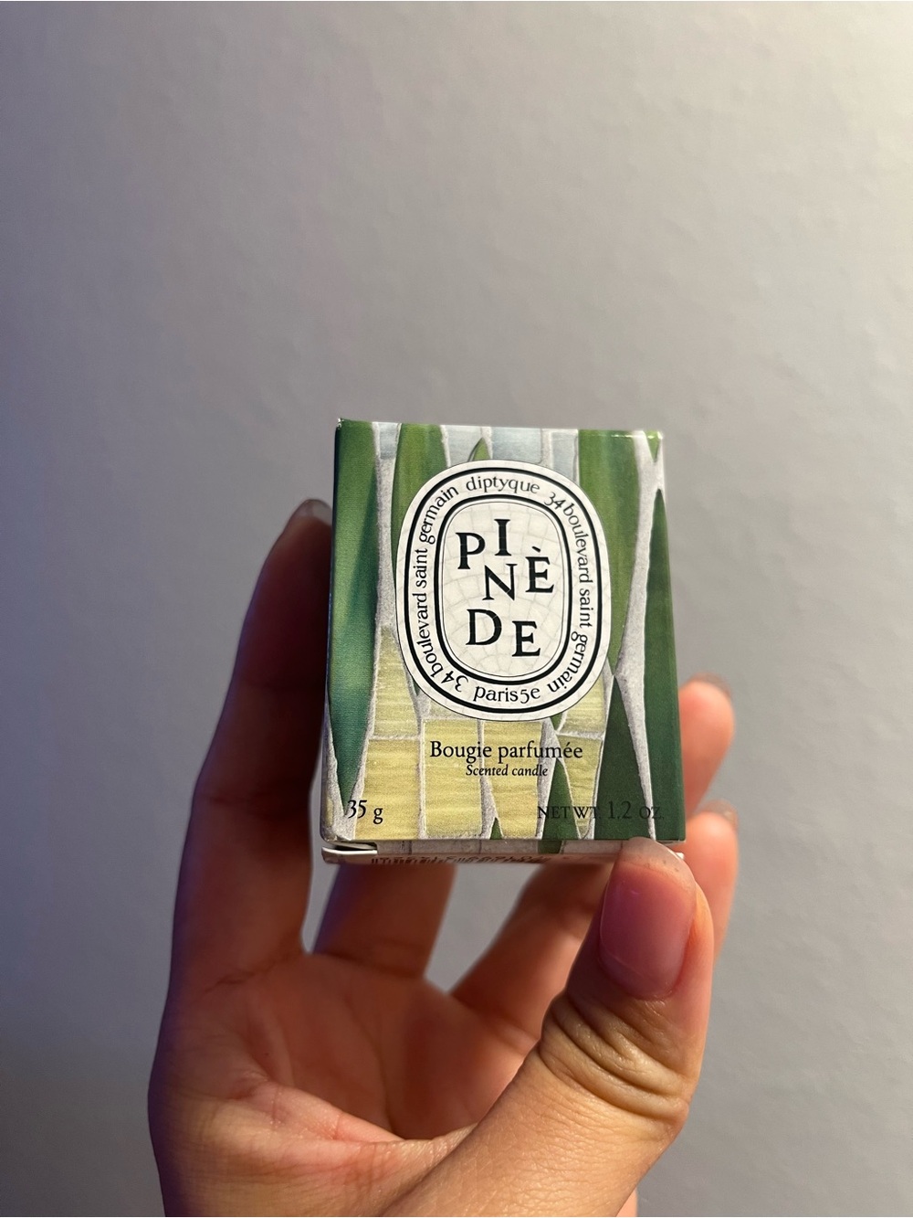 diptyque Pine De Green and Cream Scented Candle Mini Size